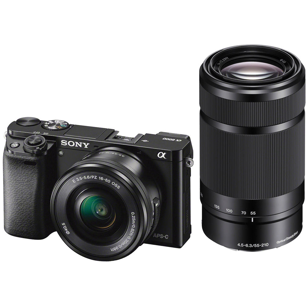 a6000 E-mount camera with APS-C Sensor and Zoom Lenses (16-50mm & 55-210mm)